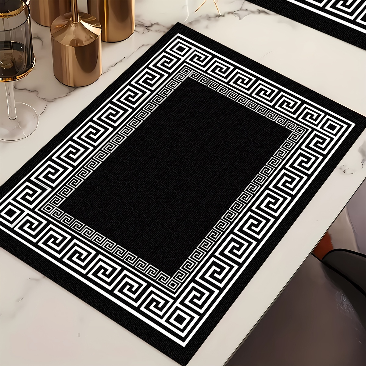 

4pcs Simple Pattern Style Placemats, Kitchen Decor Placemats, Coasters, Suitable For Kitchen, Restaurant, Coasters, Rectangular Decoration, Home Decoration, Perfect Gift Placemats, Party Placemats