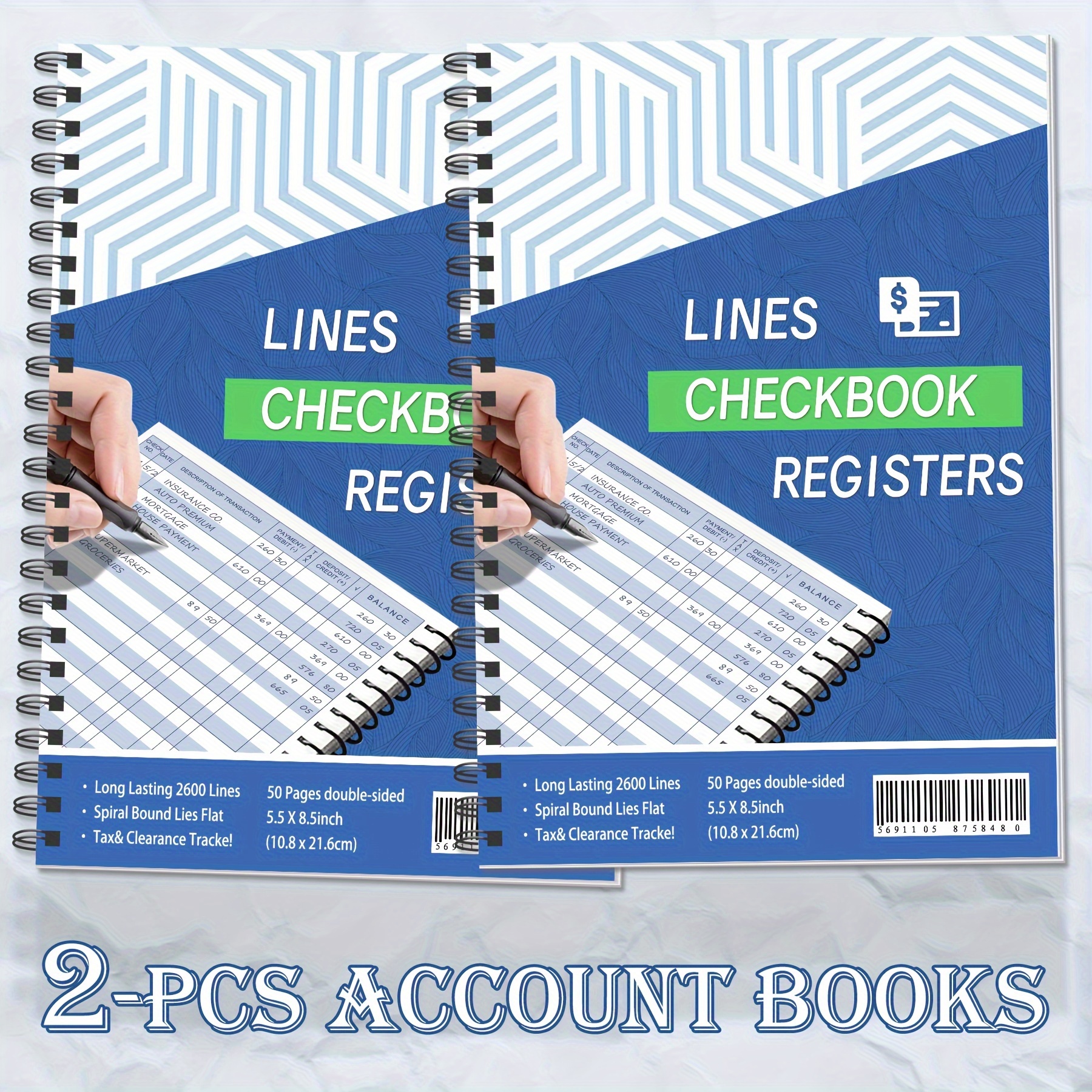 

2pcs Hardcover Account Books, 100pages New Upgraded Paper, 5.5*8.5 Inches, Accounting Logs For Business And Personal Use, Tracking Accounts, , Expenses And Balances