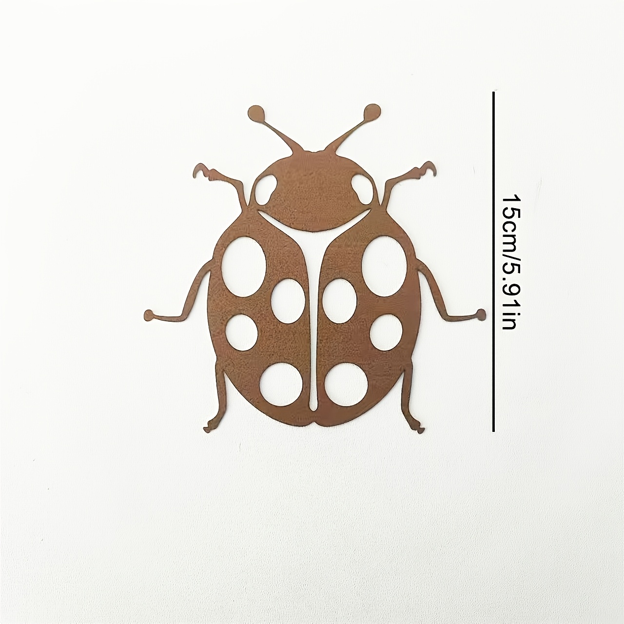 TEMU Vintage- Ladybug Statue, Foldable Wall-mounted Metal Decor, Rustic Indoor And Outdoor Garden Art, Suitable For Festivals, Home, And Office,