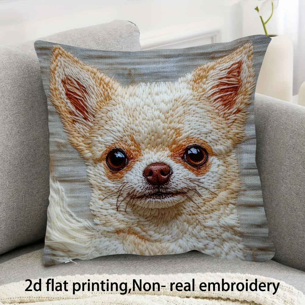 1pc, short plush pillowcase, double-sided printed