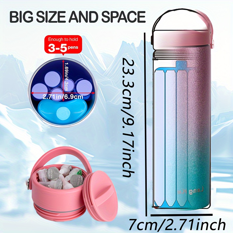 24 Hour Cooling Insulated Cooler Bottles with Ice Packs