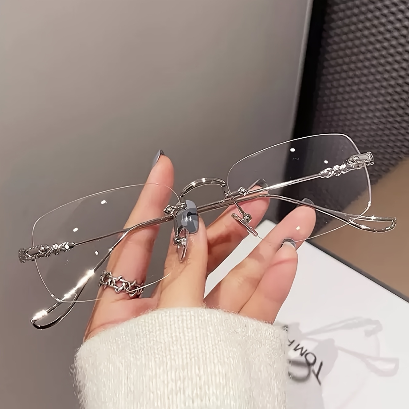 TEMU 1 Pair Of Stylish Plain-colored Women's Fashion Glasses, Featuring A Simple And