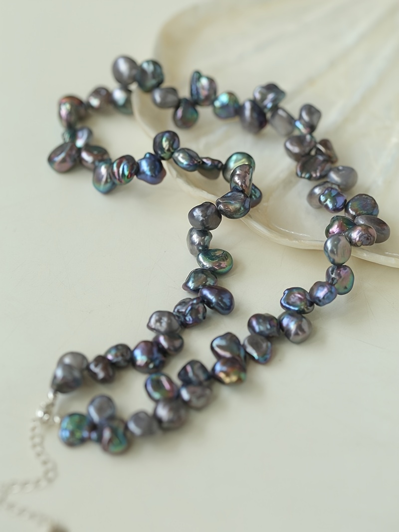 elegant gray petal pearl necklace   everyday and holiday parties no fuss no fuss details 2