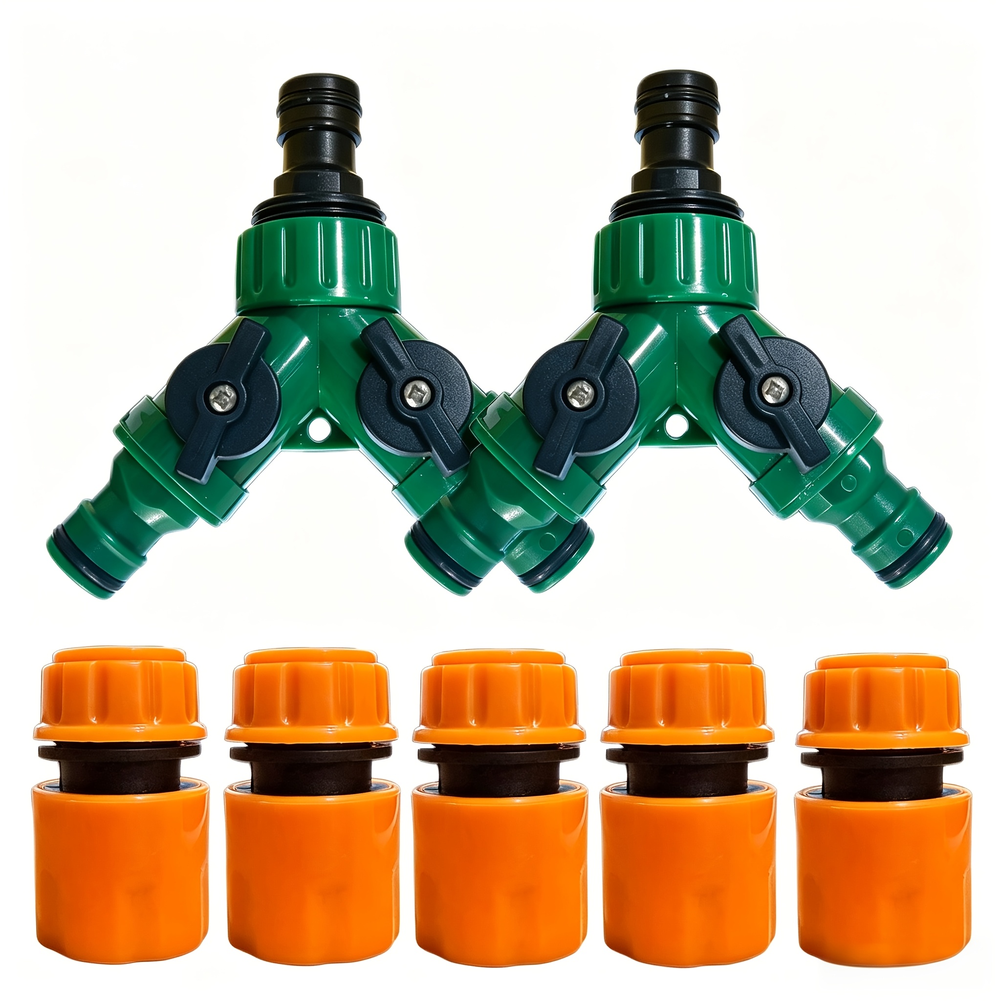 TEMU 7 conectores de suministro de agua bidireccionales, separadores de 3/4 de , conectores de tubería de 2 con válvulas, 1/2 , adecuados para