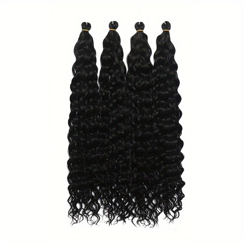 Image of 26 Inch 4pcs Curly Crochet Hair Beach Water Wave Crochet Hair Deep Wave Wavy Braid Curly Crochet Hair For Black Womenhalloween Dress Up Wig