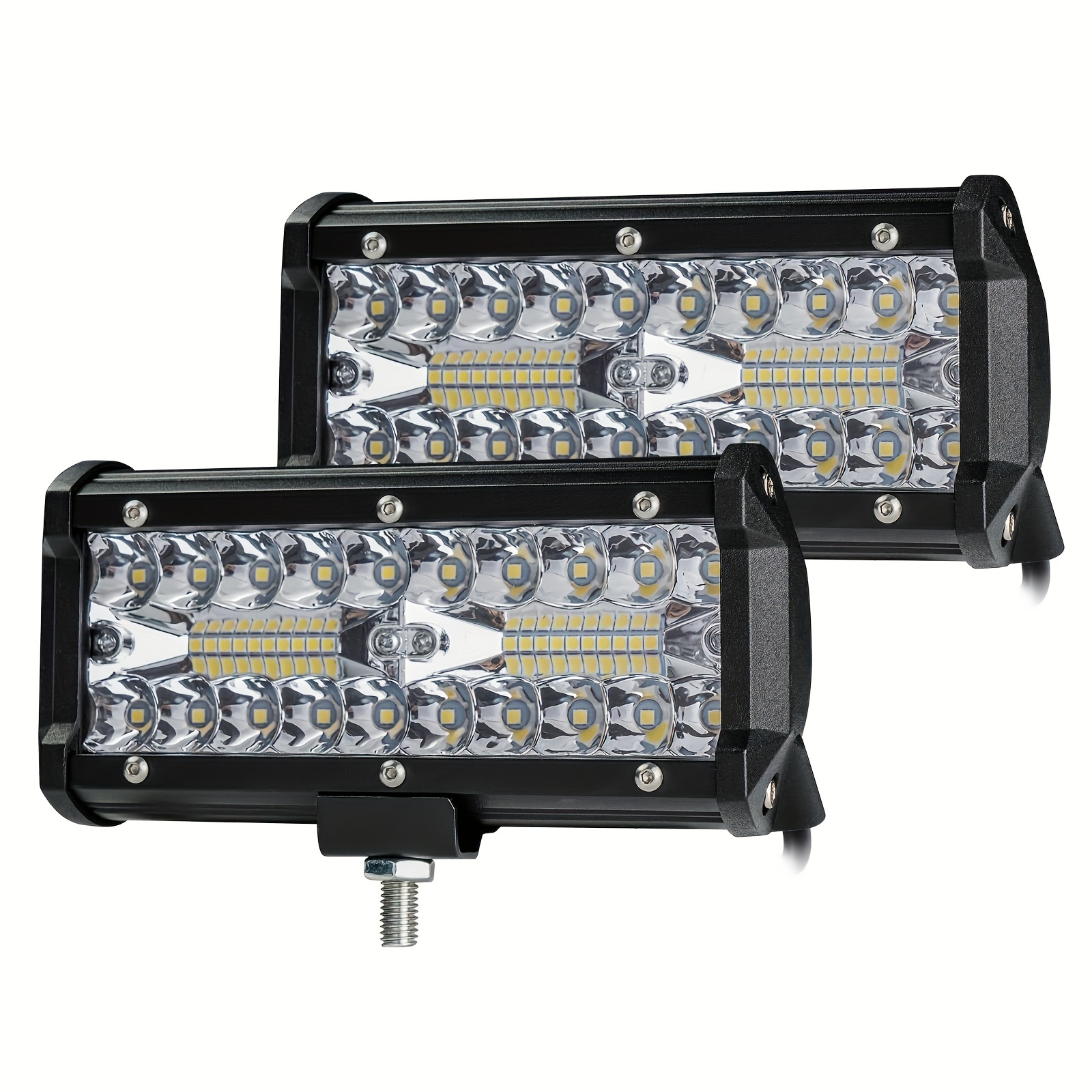 TEMU 2pcs 4/7 Inch 28000ml Led Pod Lights For Tractors Led Lights Led Electric Motorcycle Tricycle Lights For Cars And Off-road Pickups High And Low