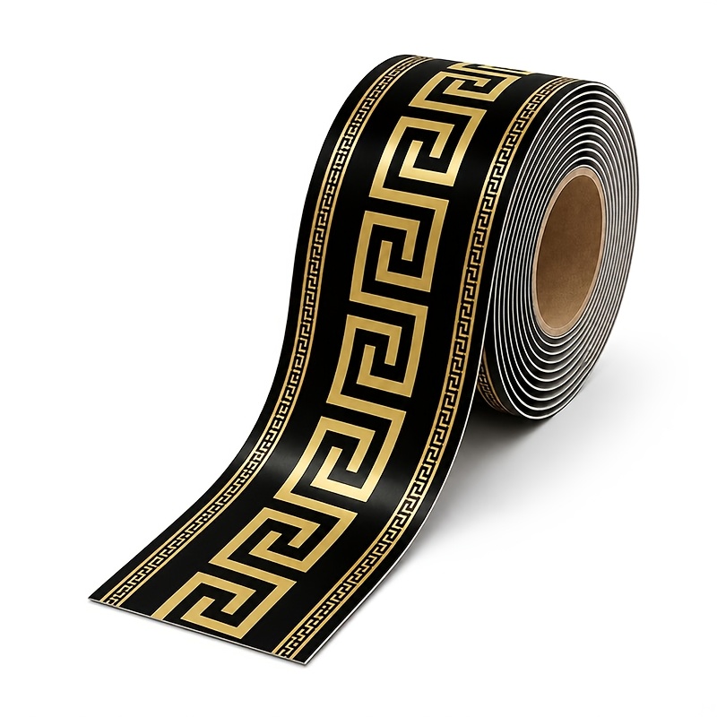 TEMU Bande de de sol auto-adhésive 10 cm × 5 m, bande de chant décorative, ruban de bordure de sol imperméable, plinthe de sol, de transition de