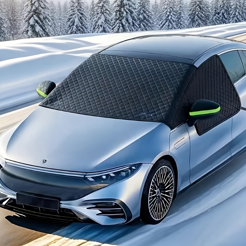 TEMU Copertura Antigelo e Antineve per Auto con Nastro Riflettente | Cinturino Elastico, Adatta per SUV/ di Taglia Media/Veicolo /MPV, Facile da