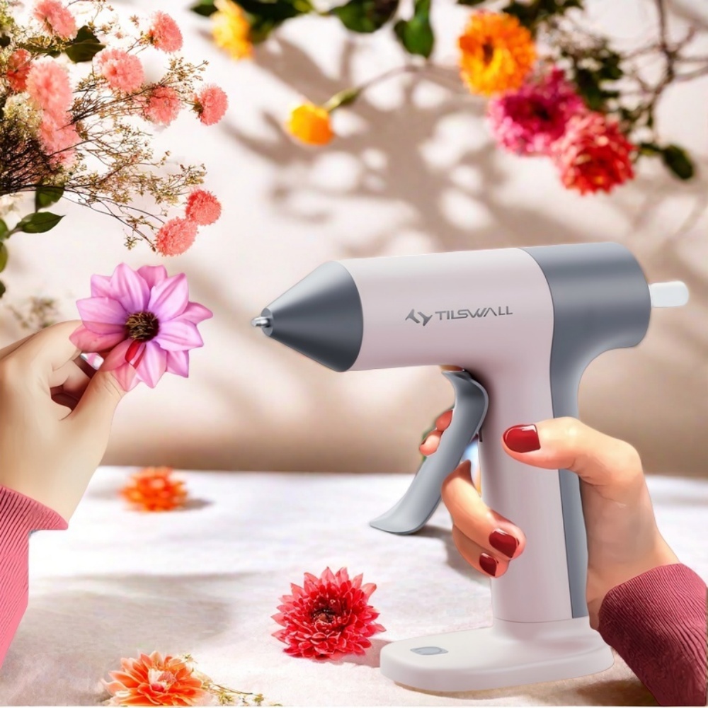 Temu Mini Cordless Craft Hot Glue Gun With 2000Mah Battery, 5-Minute Auto Shutoff, Drip-Proof Nozzle, And 20 High- Glue Sticks - Perfect For Art,-image