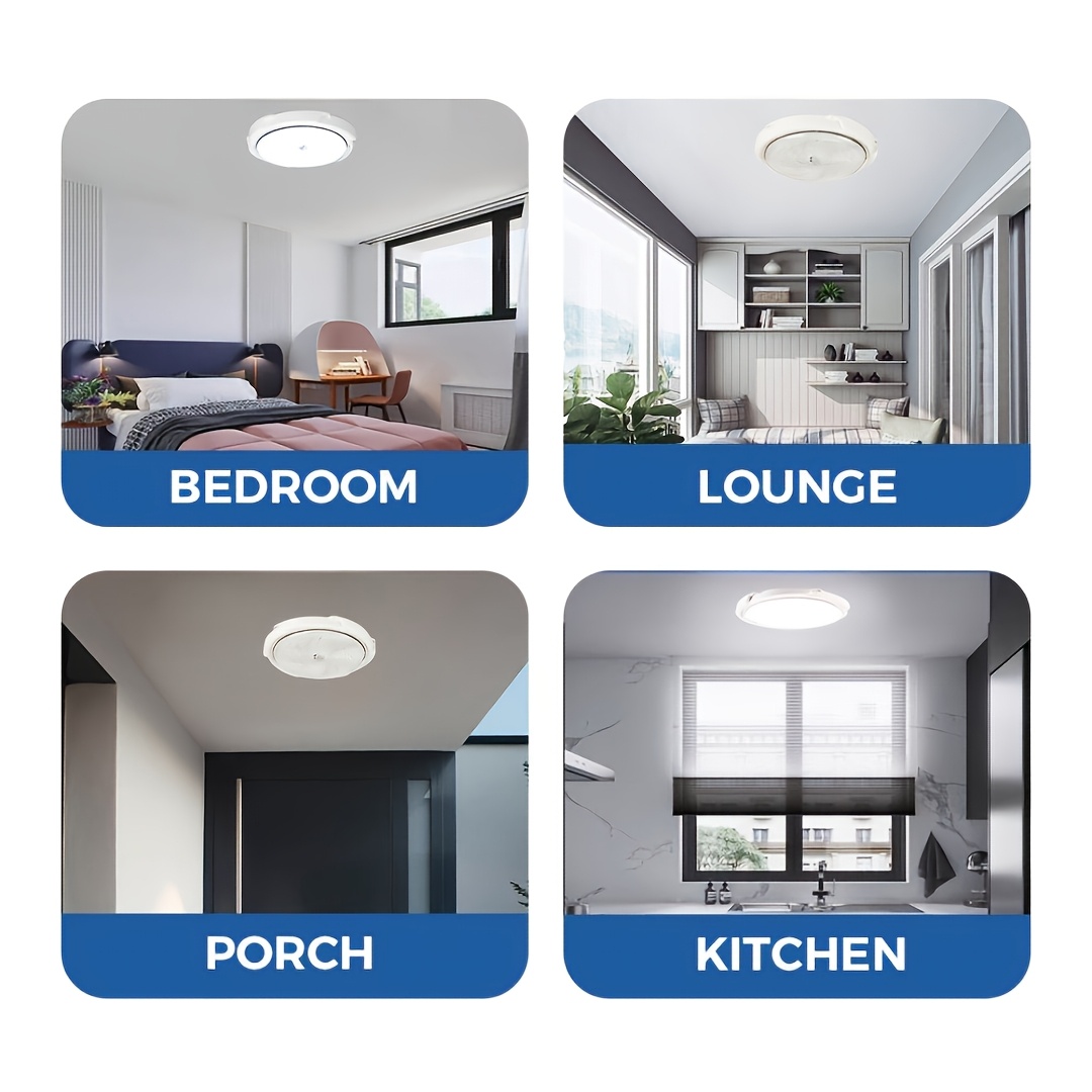 Luz solar de techo de 13 cm, luz LED ultrabrillante para interior/exterior, control dual inteligente, ideal para dormitorio, pasillo o jardín, con control remoto, regulable y temporizador