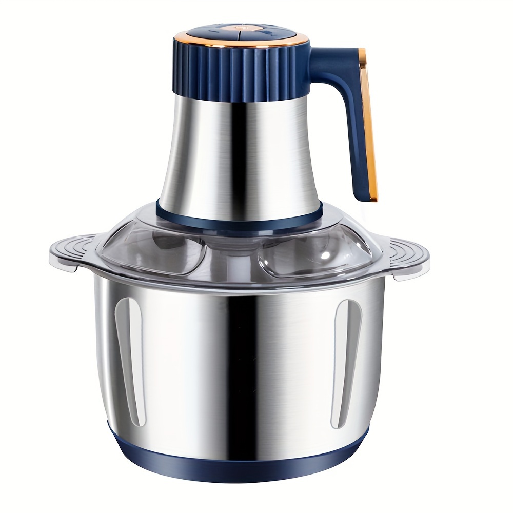 Image of Stainless Steel Food Processor, Food Chopper, Meat Grinder Electric 500w, 5l, Stainless Steel For Kitchen, Vegetables, Veggie, Onion, Garlic, Salad, Baby Food, Nuts With 6 Stainless Steel