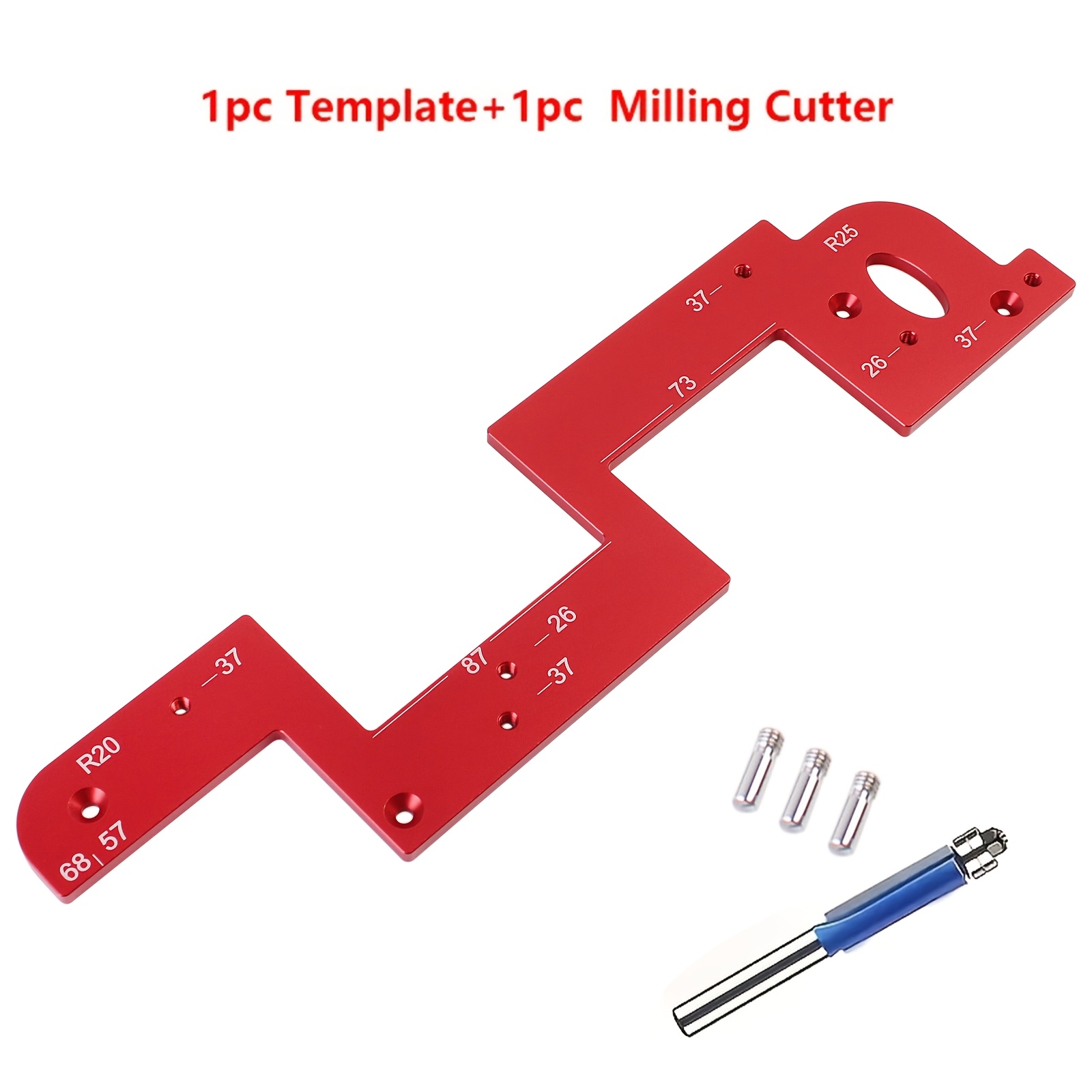 TEMU 1pc Invisible Embedded Handle Slotting Template, For Wardrobe, Kitchen Handle, Cabinet Door No Handle Needed Slot Positioning Tool