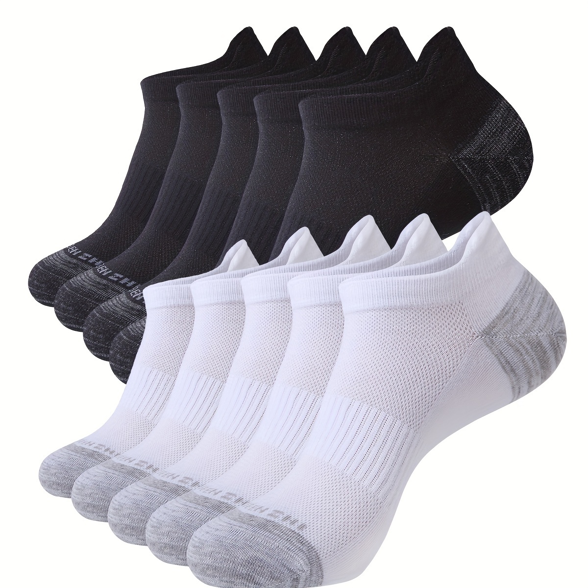 

Wubenzhi Men's Breathable Cotton Ankle Socks - Low Cut, Athletic Running & Sports Socks, 5/10 Pairs