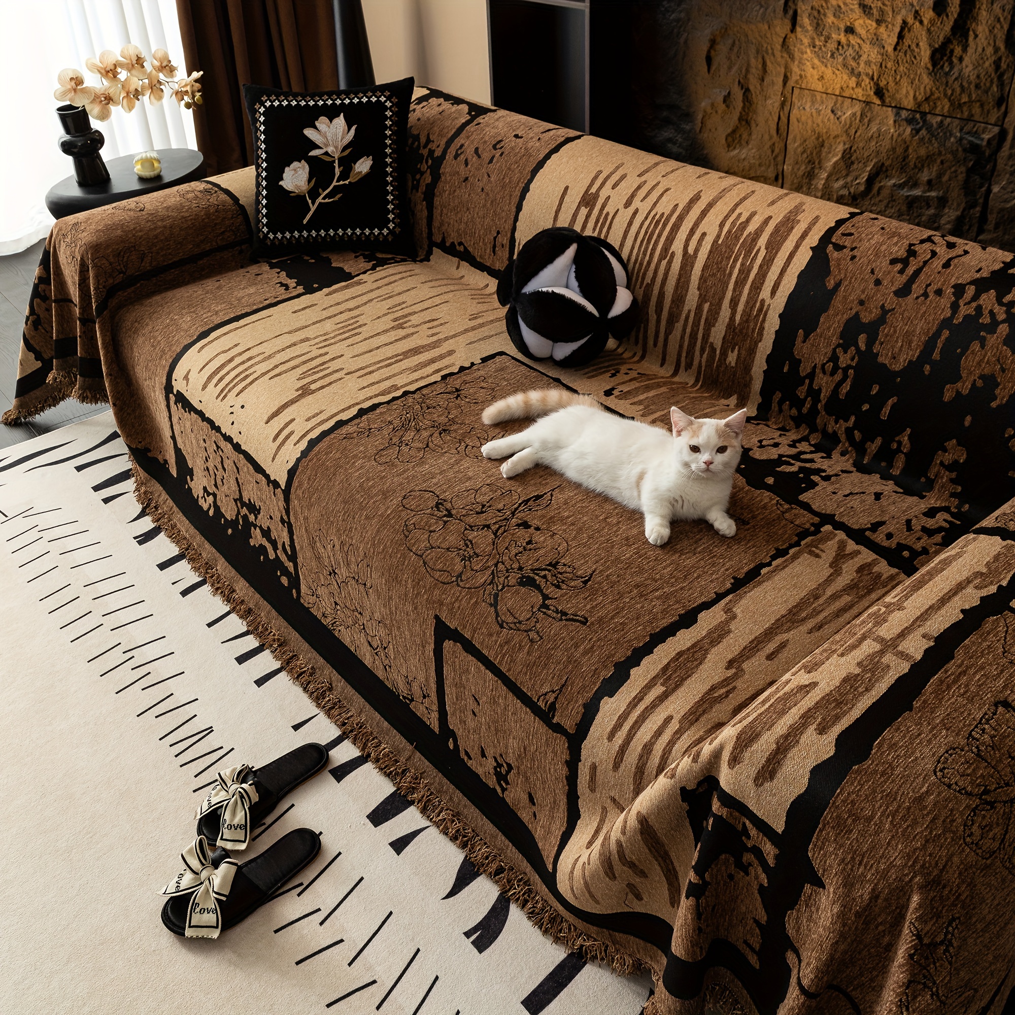 1pc   de sofá estilo bohemio,   de protección para sofá para    ,   de sofá de   completa,   de sofá antideslizante y resistente a los arañazos, amigable con  ,   de limpiar, adecuada   los tipos de sofás,  s de sofá 1