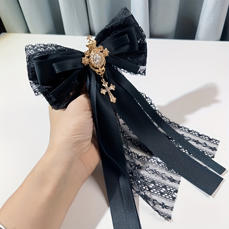 Fancy black laced formal women\'s bow tie il_fullxfull.5742787203_q8rv.jpg main image 4