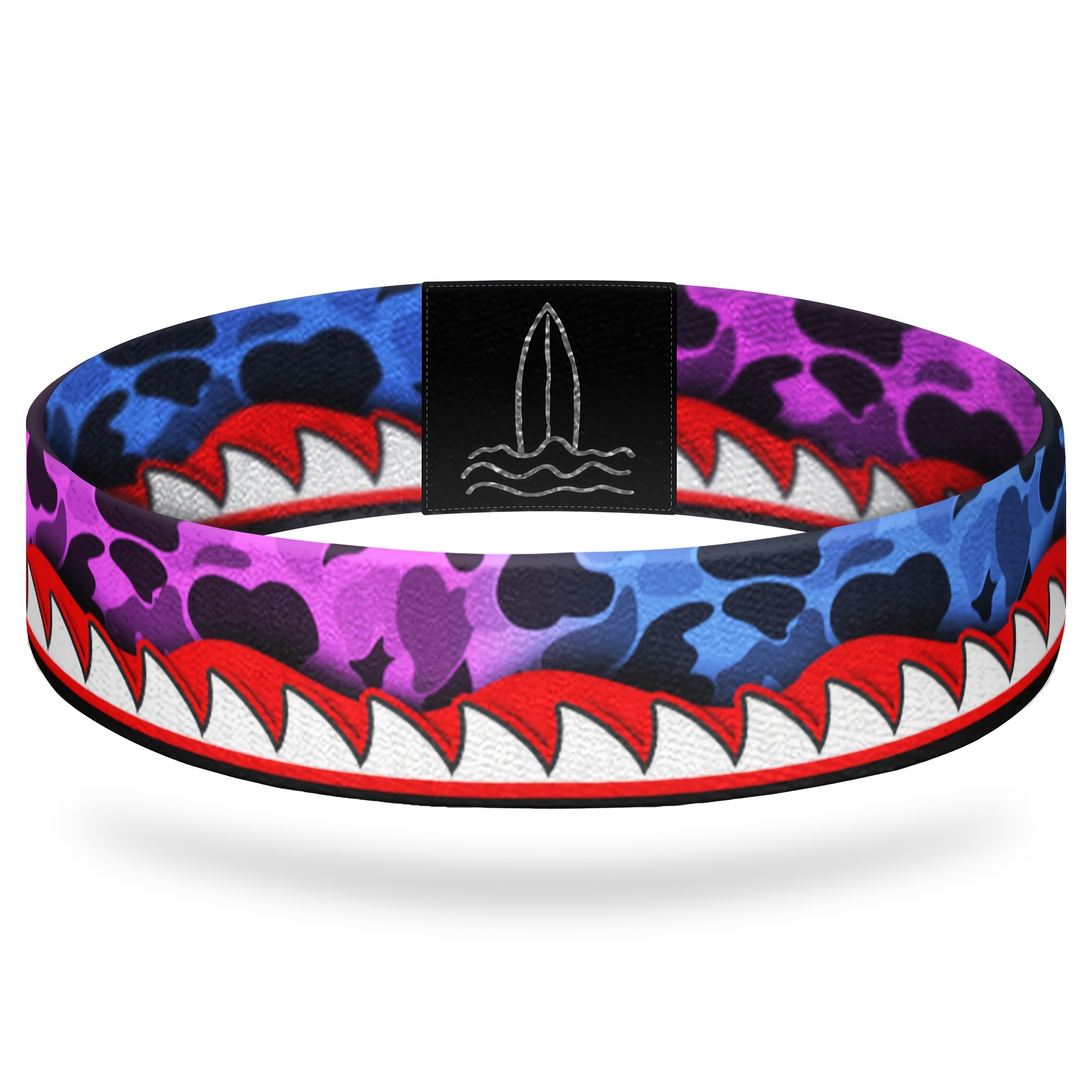 Ocean Shark Camouflage Print Stretch Surfing Wristband Set
