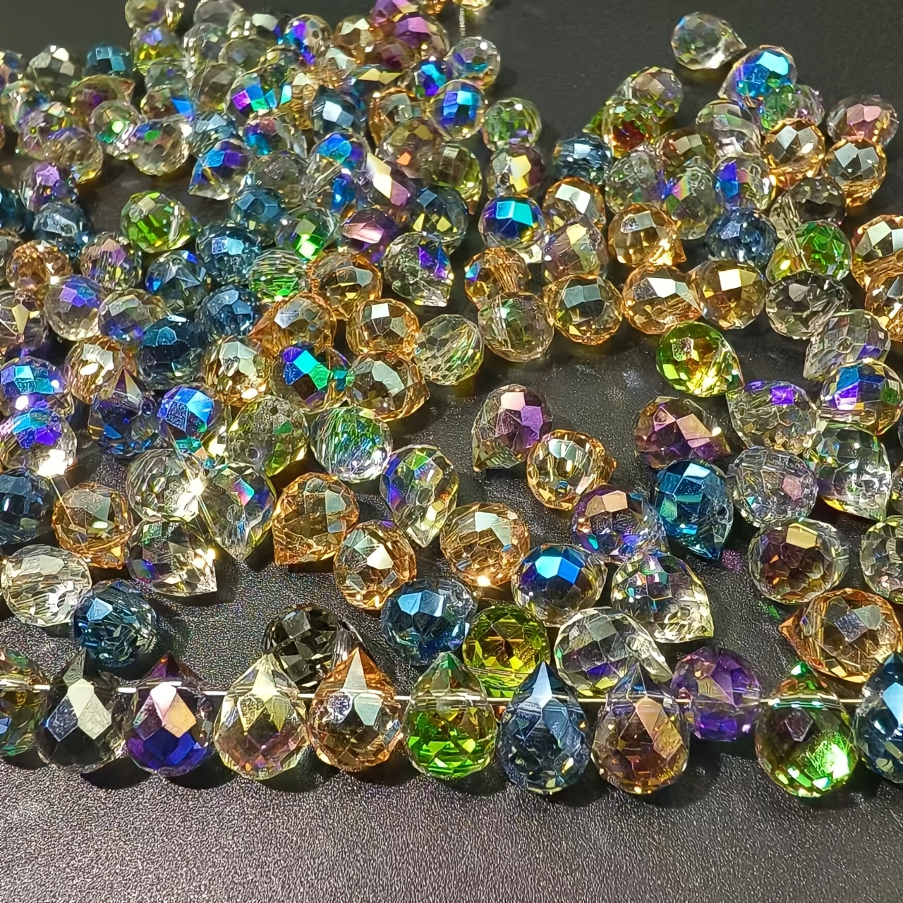 

50pcs Elegant Crystal Pendants 8x10mm - Wedding Decor, Sun On , Kitchens & Gardens, No Power Needed