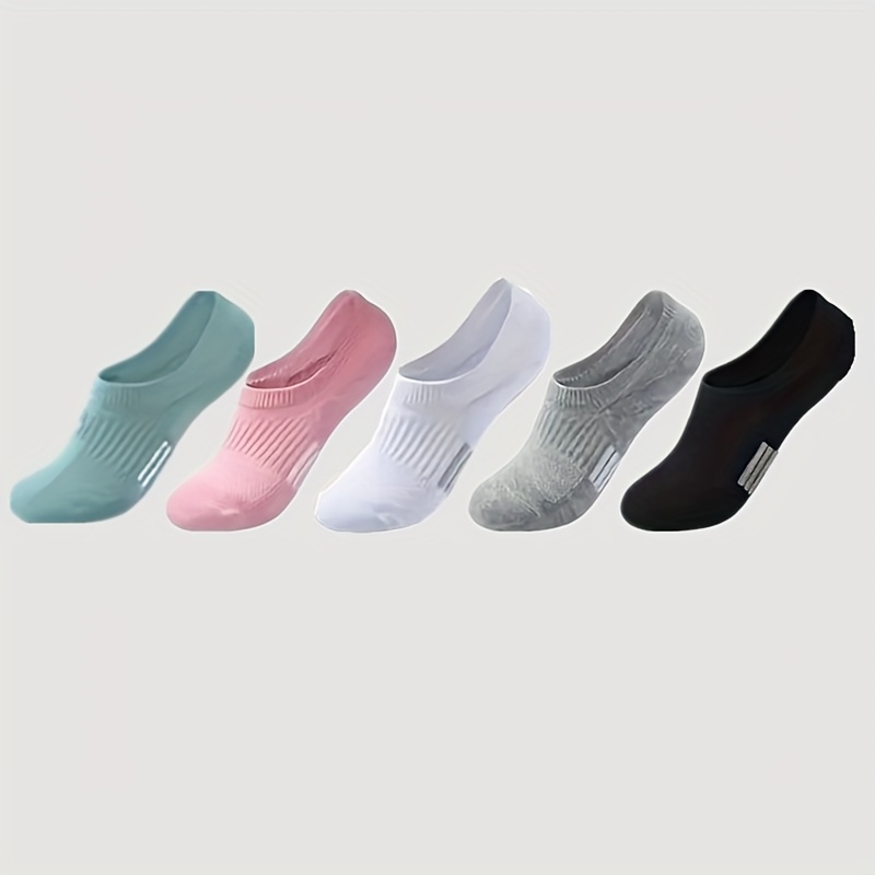 5 Pairs Socks Women's Athletic Low-cut Ankle Socks Invisible Running Cushion Socks Wear
