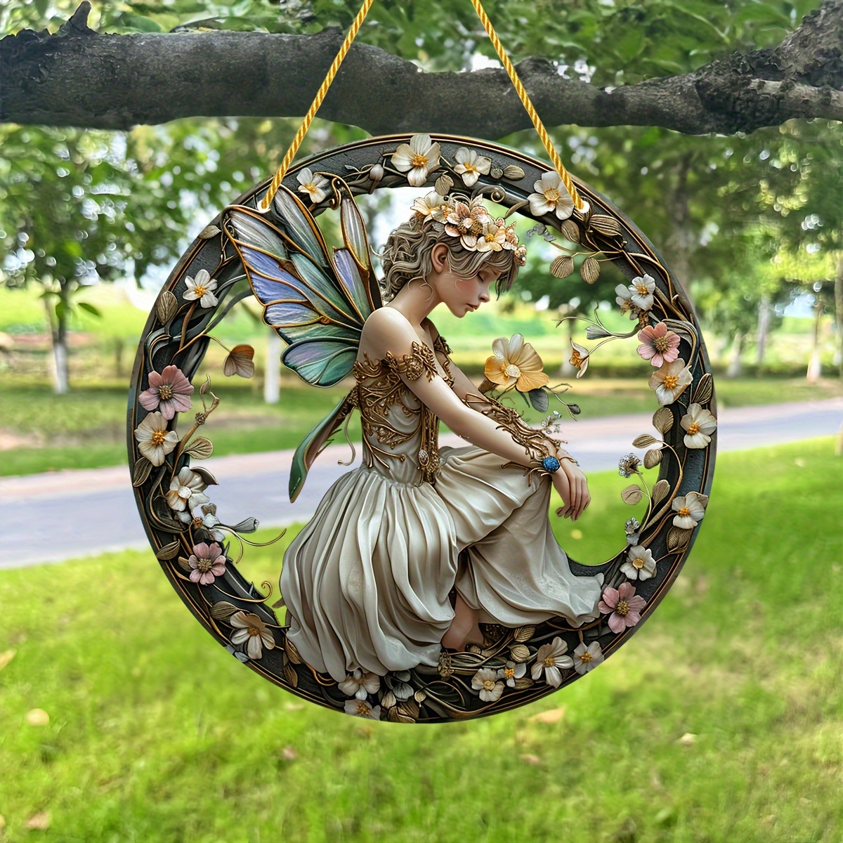 1pc acrylic sign elf fairy decorative window art window sun catcher elf fairy window decoration acrylic sun catcher 8 8in 20x20cm room decoration scene decoration bar decoration summer decor holiday gift give gifts to friends and family details 0