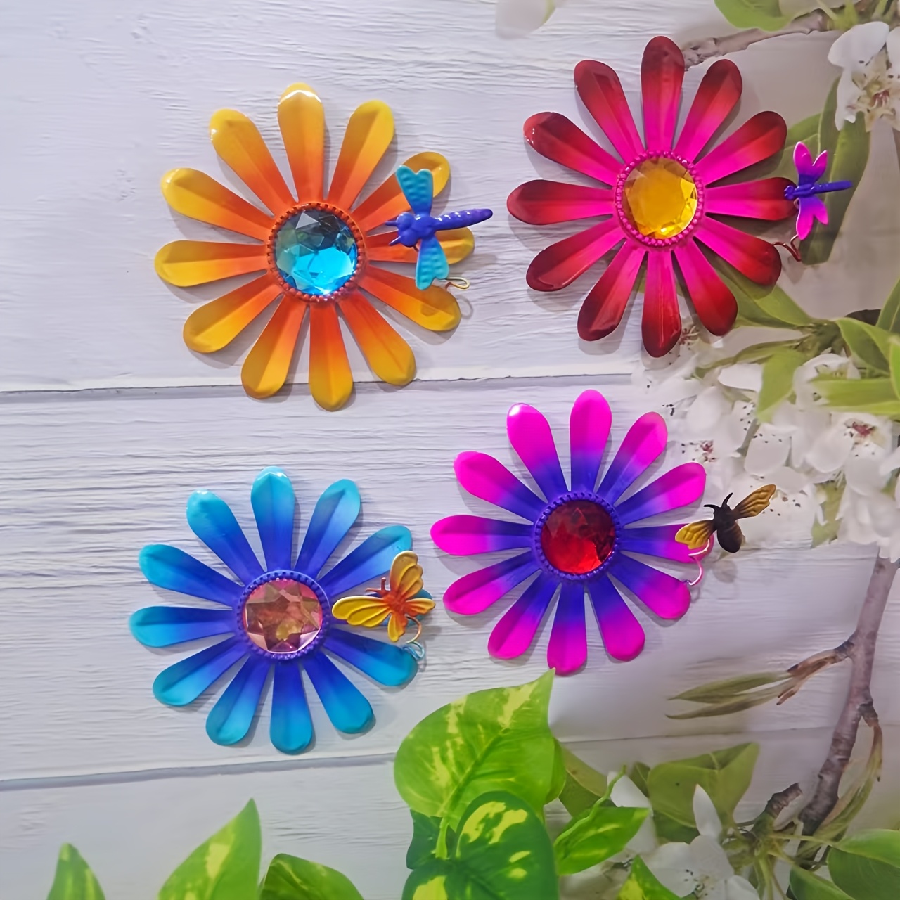 Image of 1 And 4 Beautiful Wrought Iron Flowers - Realistic Home And Holiday Decorations, Such As Gardens, Fences, Railings, Walls, Etc