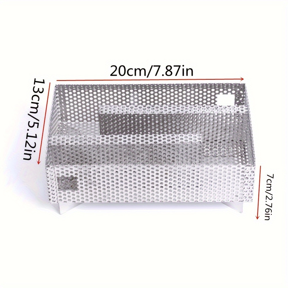 Image of Cold Smoke Generator Rectangle Pellet Tray Stainless Steel Box For Any Grill For Smoking Meat, Fish, Cheese, Etc. Smoke Generator Bbq Additions
