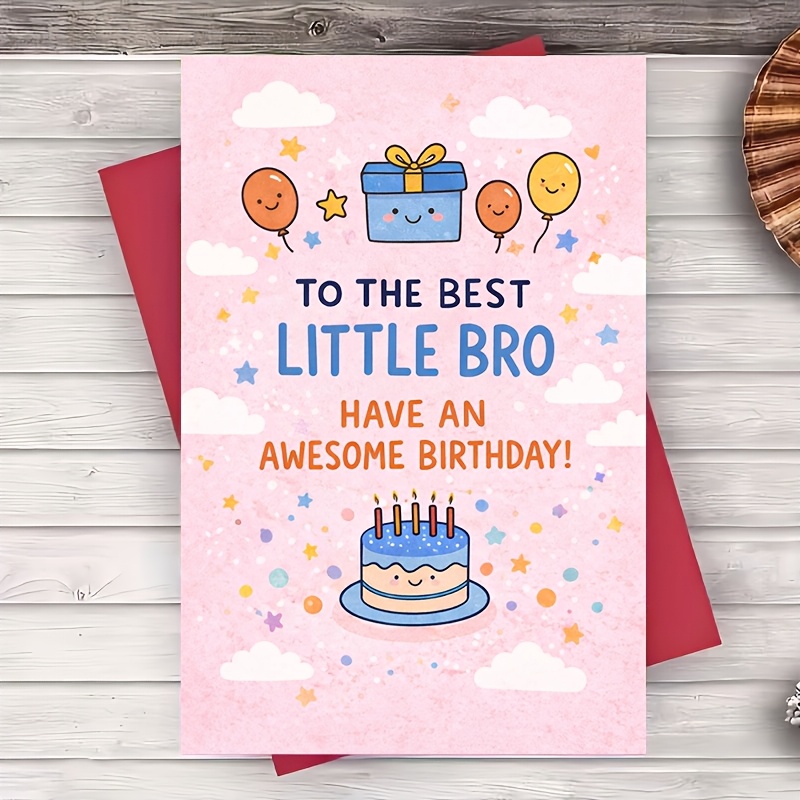 TEMU 1 Envelope And 1 Greeting Cardcute Birthday Card For From Sister Or Family And Balloons Design For Party Celebration Gift Note 2d Greeting Card