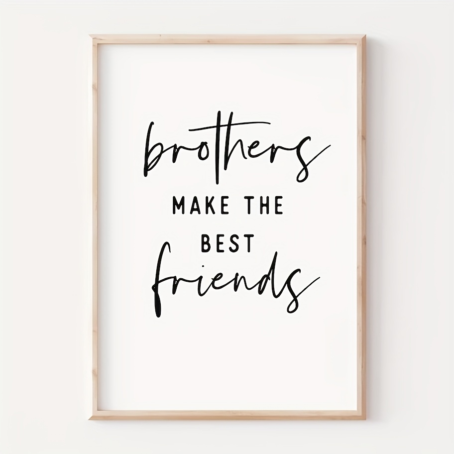 Image of 1pc Brothers Make The Canvas Wall Art Prints Inspirational Quote Poster For Boy Room Nursery Decor Brother Gift