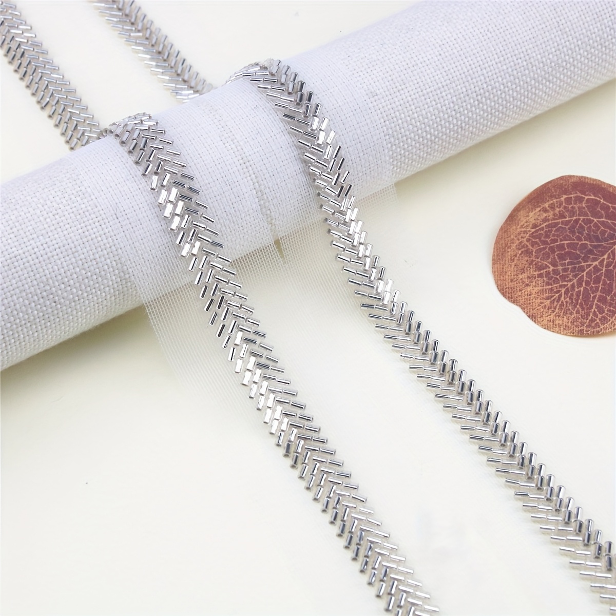 Mesh Sequin Bead Embroidery Heavy-Duty Lace for DIY Accessories