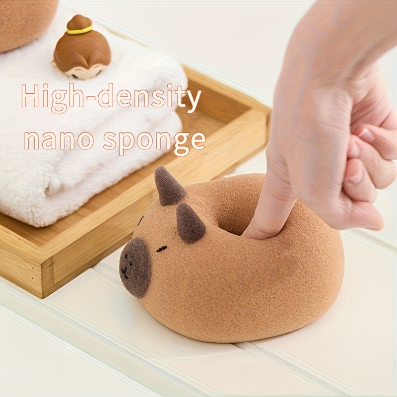 Capybara-Shaped Bath Sponge, Soft High-Density Nano Sponge