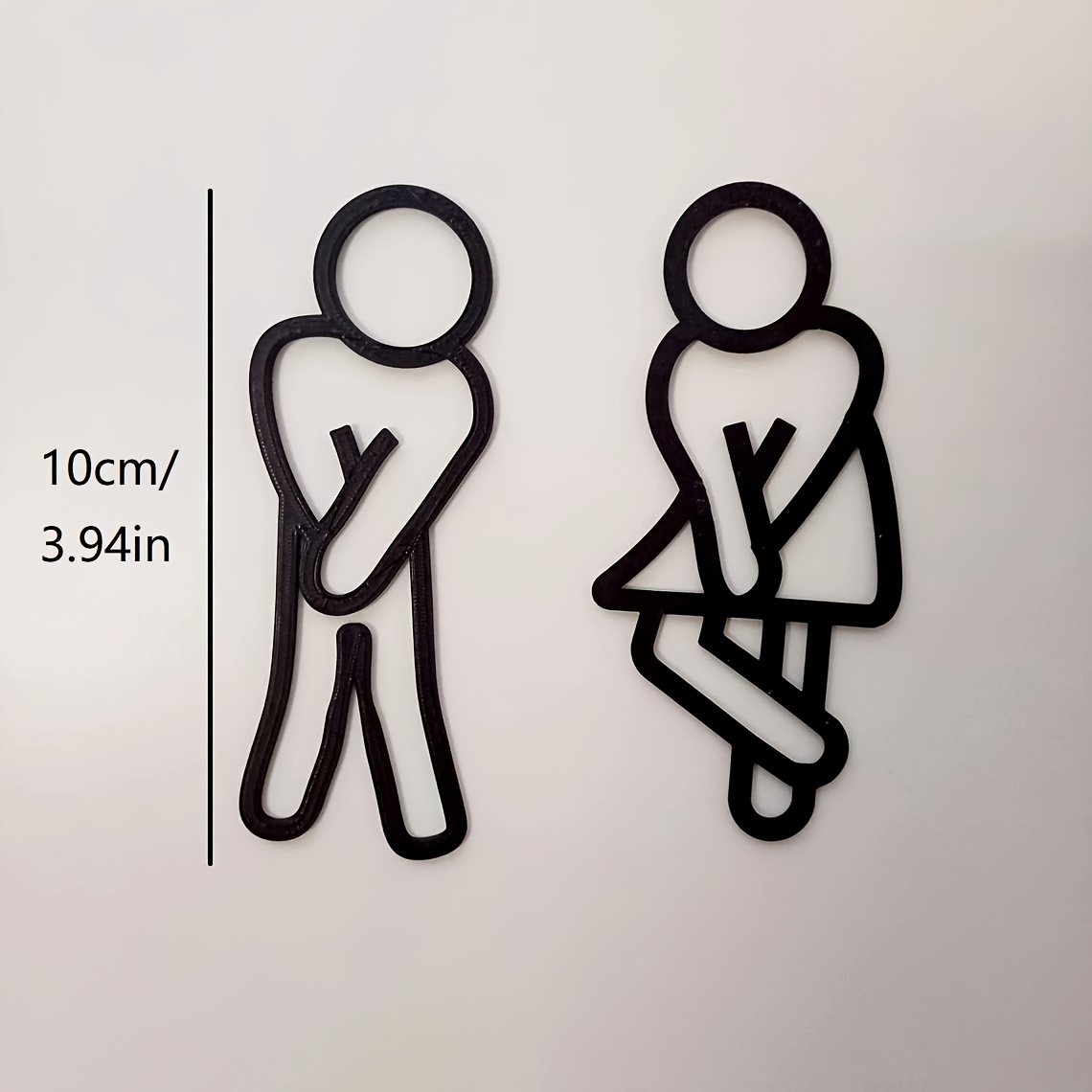 TEMU & Female Restroom Signs Suitable For Restaurants, Hotels, Schools - Door-mounted Plastic Pictograms With English Icons, Irregular-shaped