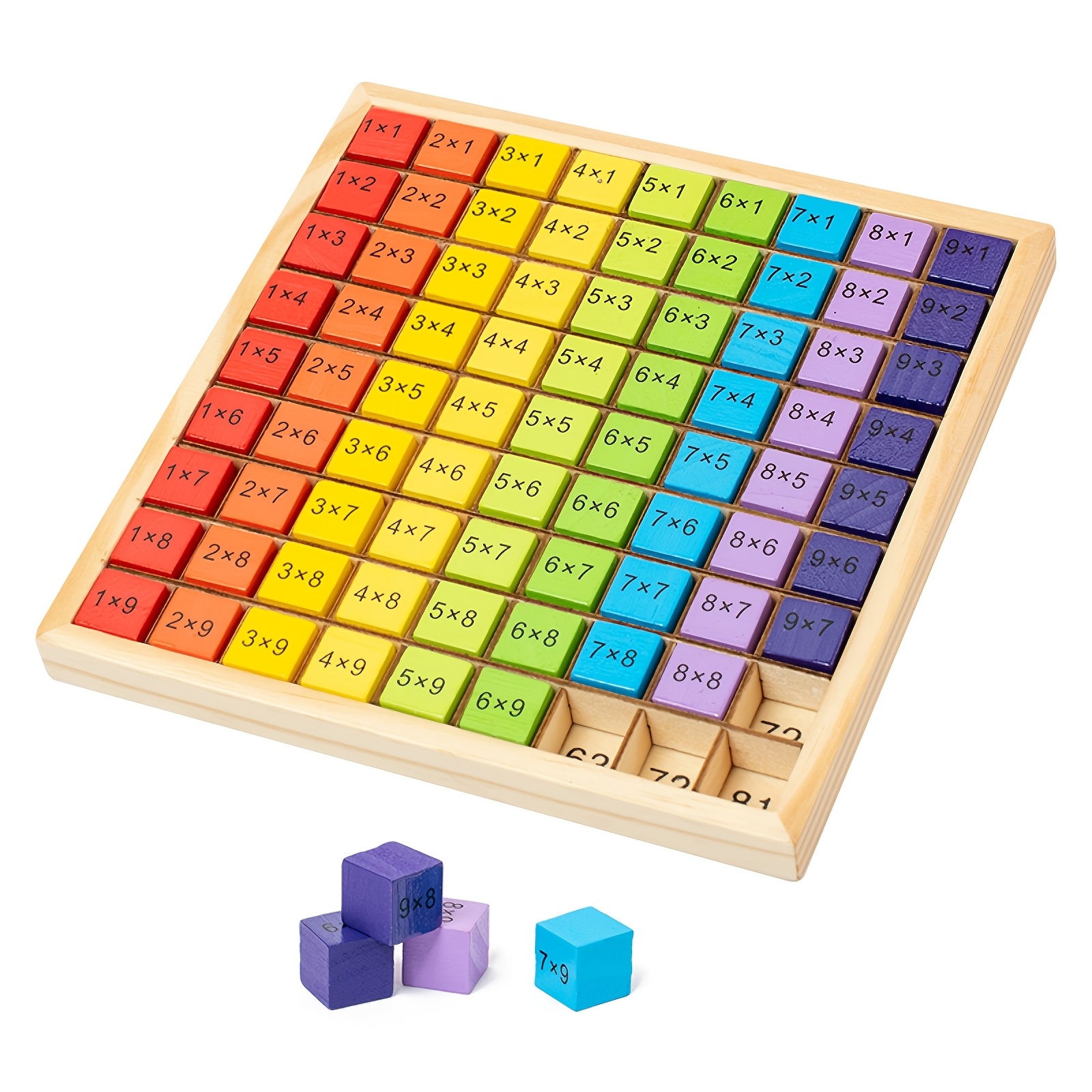 Image of Wooden Multiplication Table, Math Toy, Wooden Educational Math Board Toys 99 Multiplication Table Math Toy Teaching Aids For Boys And Girls' Birthdays Homecoming Season Christmas Gifts