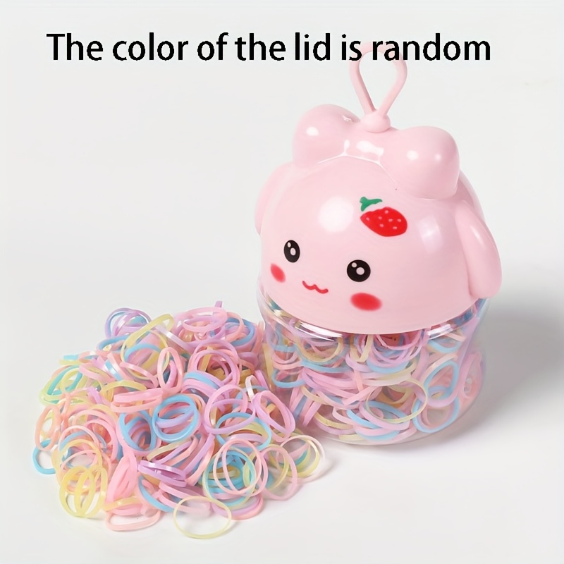 TEMU 200pcs Cartoon Canned Non Damaging Hair Bands, Colored Headband, Rubber Bands, Hair Bands, Suitable For Daily Use