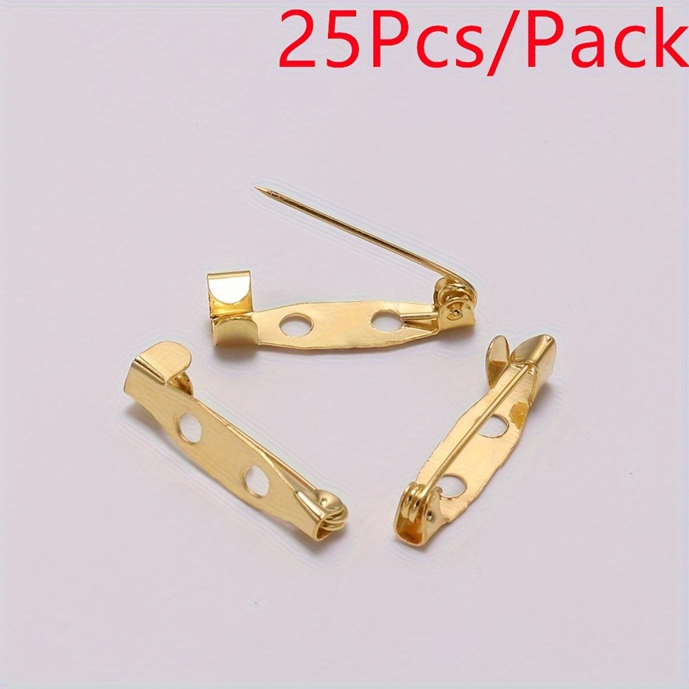 TEMU 25pcs YKMRANXIWGR Tamaños surtidos de base de broche Clip Pins Set, pasadores de aleación de hierro de seguridad para manualidades de joyería,