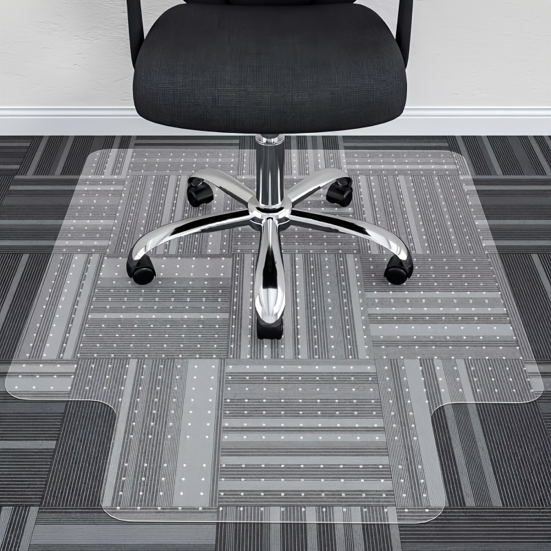 TEMU Office Chair Mat For Carpet 48"x36" Transparent Computer Desk Chair Mat With Lip, Non Slip Office Chair Desk Mat Floor Computer Carpet Protector