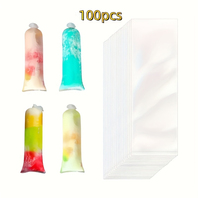 Image of 50/100 Pack Reusable Bags, Self-sealing Freezer Snack Pouches, Diy Ice Treats & Molds, Leak Resistant Design, Durable Material