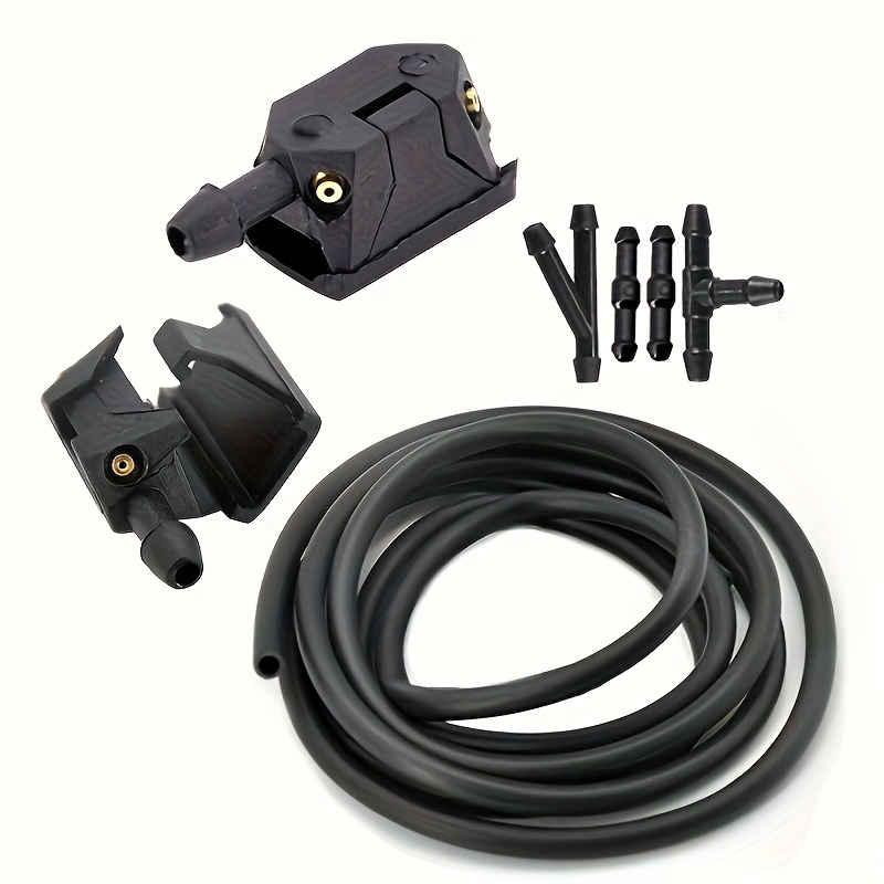 1 Set Universal Car Windshield Wiper Nozzle And Hose, Installed Thickness 0.31 Inch Or 0.35 Inch, Adjustable Water Spray Nozzle
