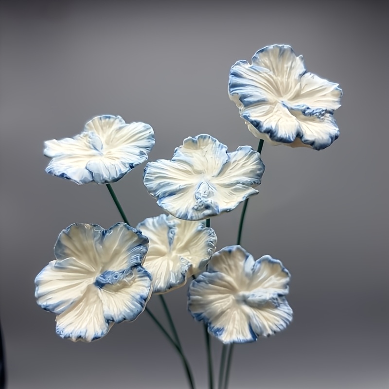 6-pack Ceramic Artificial Flowers | Never-fading Ceramic Bouquet, Ideal For Easter, Weddings, And Home Decor, Gentleness And To