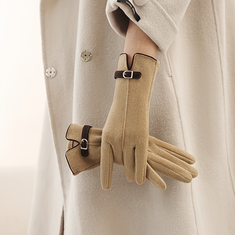 TEMU Warm Gloves, Women's Winter Use, Suitable For Cycling And Driving. Fashionable And Easy Design, Fleece Lining For , Cold Protection, Touchscreen