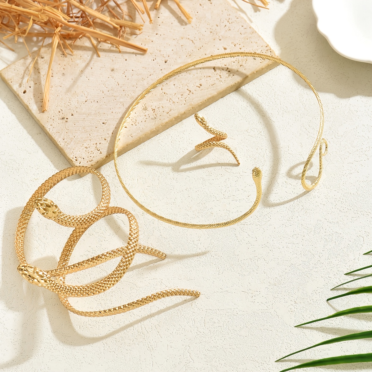 4pcs Fashionable Snake Bracelet, Bangle, Choker, And Ring Set For Women, Versatile Jewelry For Banquets, Parties, Weddings, Dances, Gatherings, Mother's Day Gift, Holiday Celebration Jewelry Set