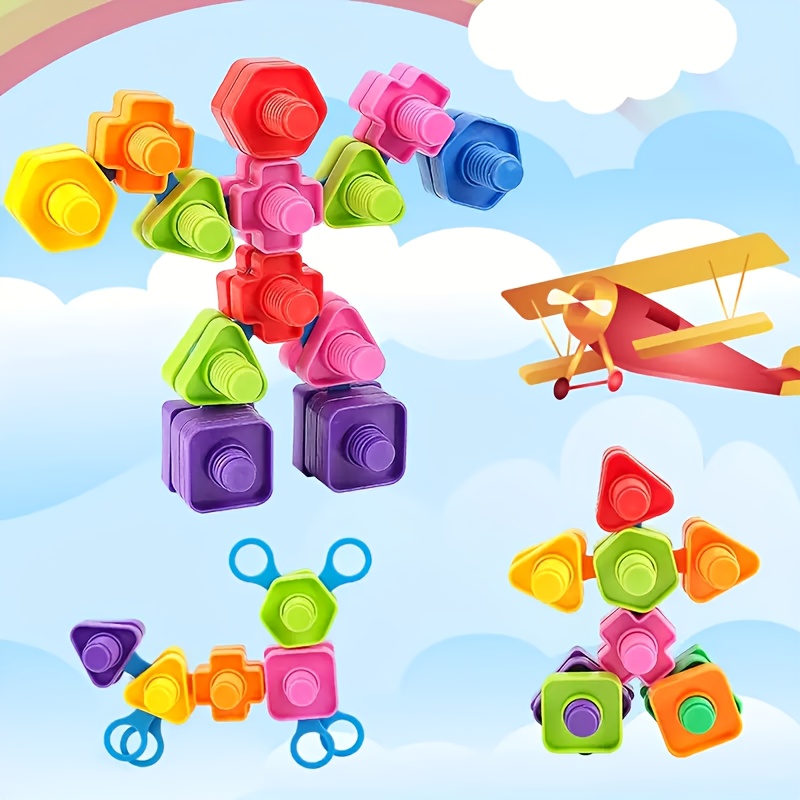 Colorful Building Blocks Toy with Shape Matching Game