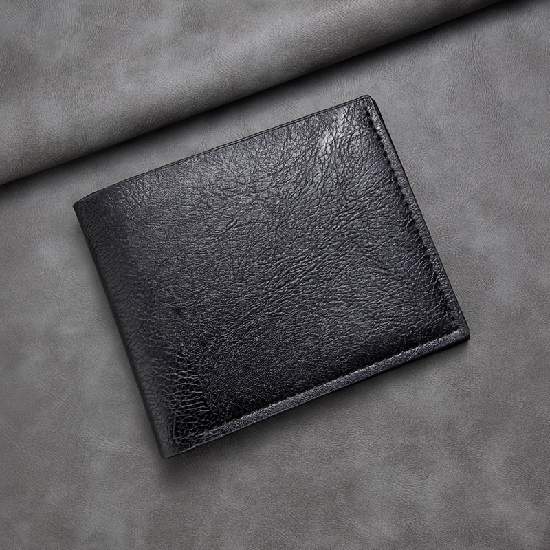 TEMU Leather Wallet For Mens Bifold Wallet Slim Minimalist Front Pocket - Thin & Stylish With Id Window Father's Day Gift (black, Brown)