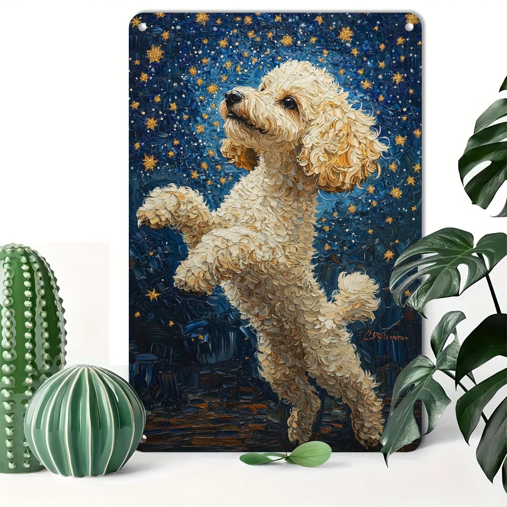 

Astronaut Poodle Dog Retro Metal - 8x12 Inch Aluminum Sign For Home, Bar, Cafe Decor