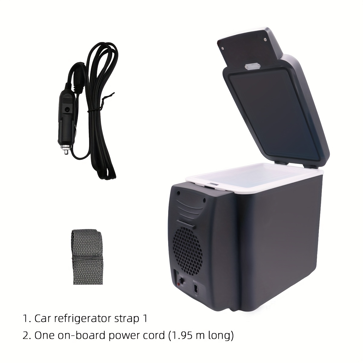 TEMU Réfrigérateur Portable 6L, Boîte Isotherme 12V Chaud et Froid. Grande Capacité Économique avec Porte-Gobelet pour Fruits, Boissons et Aliments,