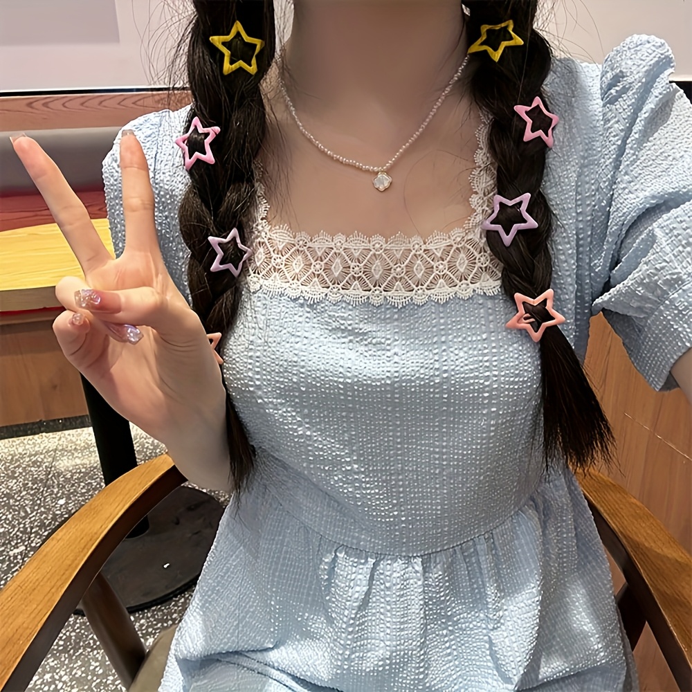 35pcs Random Color Star Hair Clips Set