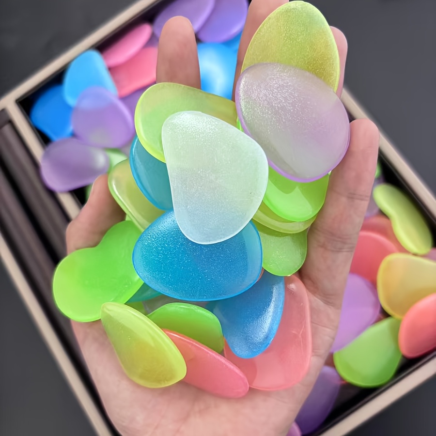 TEMU 53 pz/0,53 libbre Luminescenti Grandi e Piatte, Fluorescente, Dimensioni 1,2-1,5 pollici, Casuale. Adatte per Sentieri da Giardino e Decorazioni