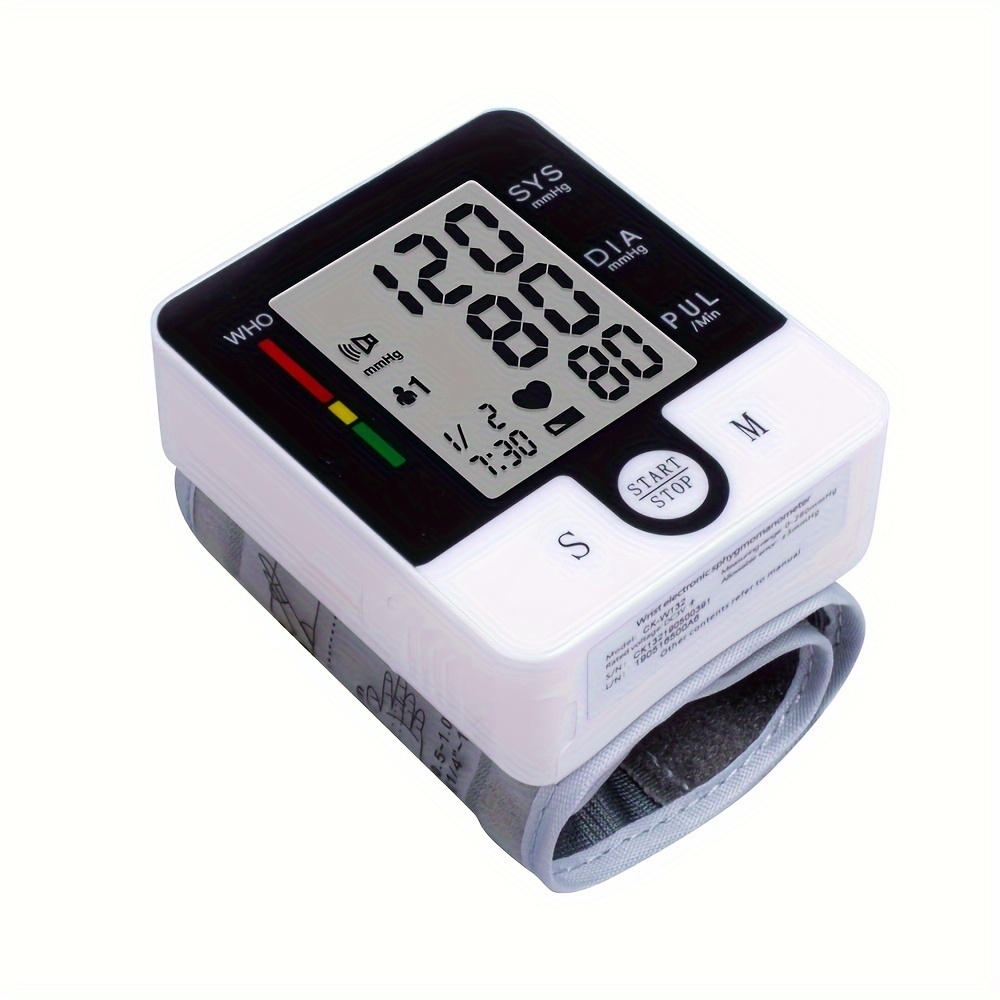   kun wrist   automatic wrist bp monitor blood pressure cuff for home use adjustable cuffs for adult electronic digital large lcd display with battery and carrying case Product details 8