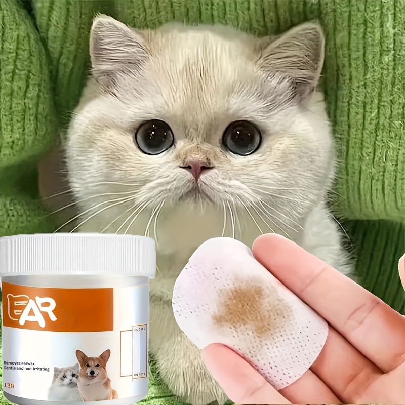 130pcs pet eye wet wipes cat eye cleaner removing tear stains durable polyester material safe for cats Product details 1