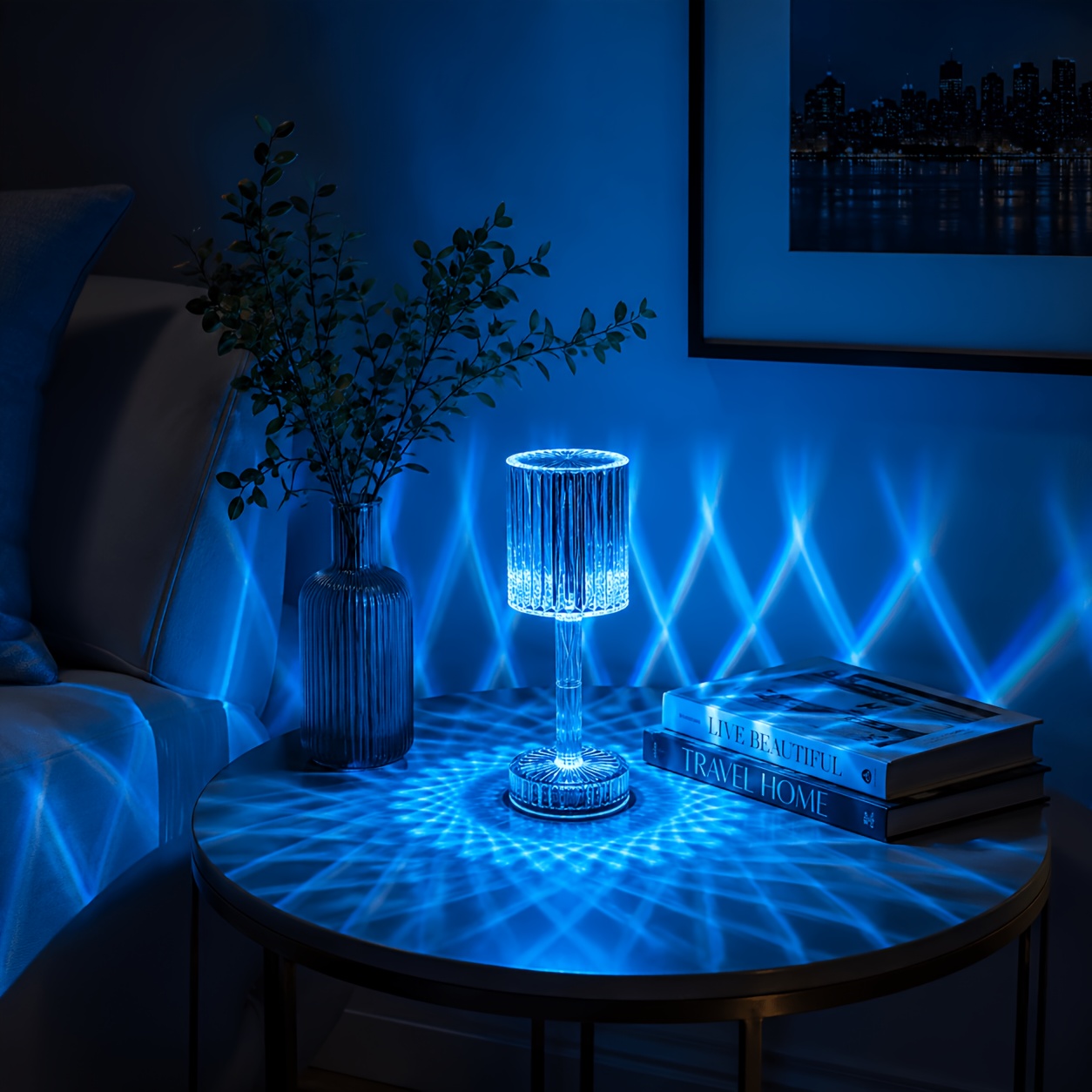 16 color rgb changing mode crystal table lamp linear ambient lighting touch control usb charging portable night light suitable for bedroom bedside tables living rooms dining rooms dressing tables game rooms and offices Product details 7