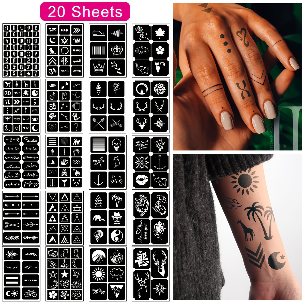 tattoo stencils letters sold on Temu United States, image size:1200x1200