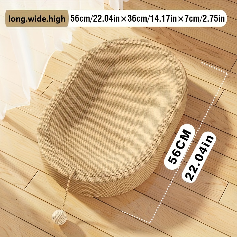 TEMU Sisal Woven Oval Cat Scratching Bed With Interactive Track Toy - Station For Cats